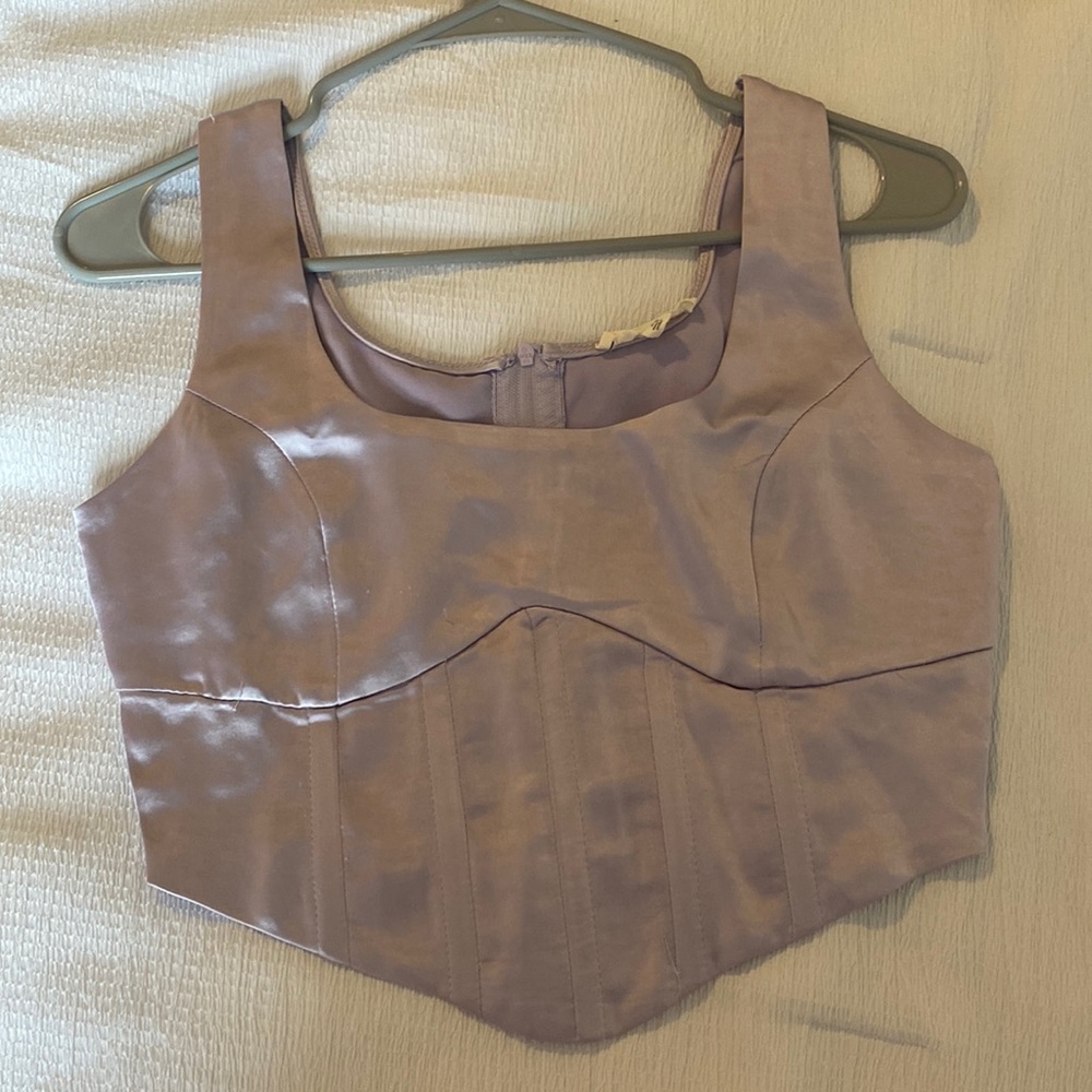 Pacsun corset silk crop top